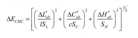 CMC色差计算公式